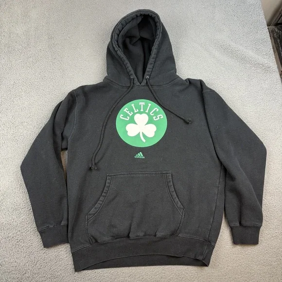 Boston Celtics Hoodie Mens Medium NBA Basketball Pullover Sweatshirt Adidas